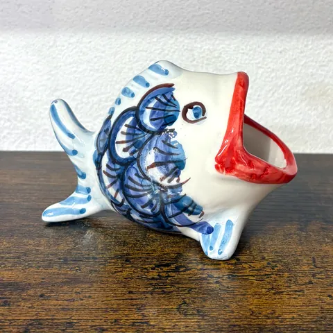 Pesce a bocca aperta, bomboniera in ceramica di Caltagirone