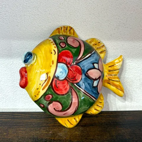 Pesce tondo, bomboniera in ceramica di Caltagirone